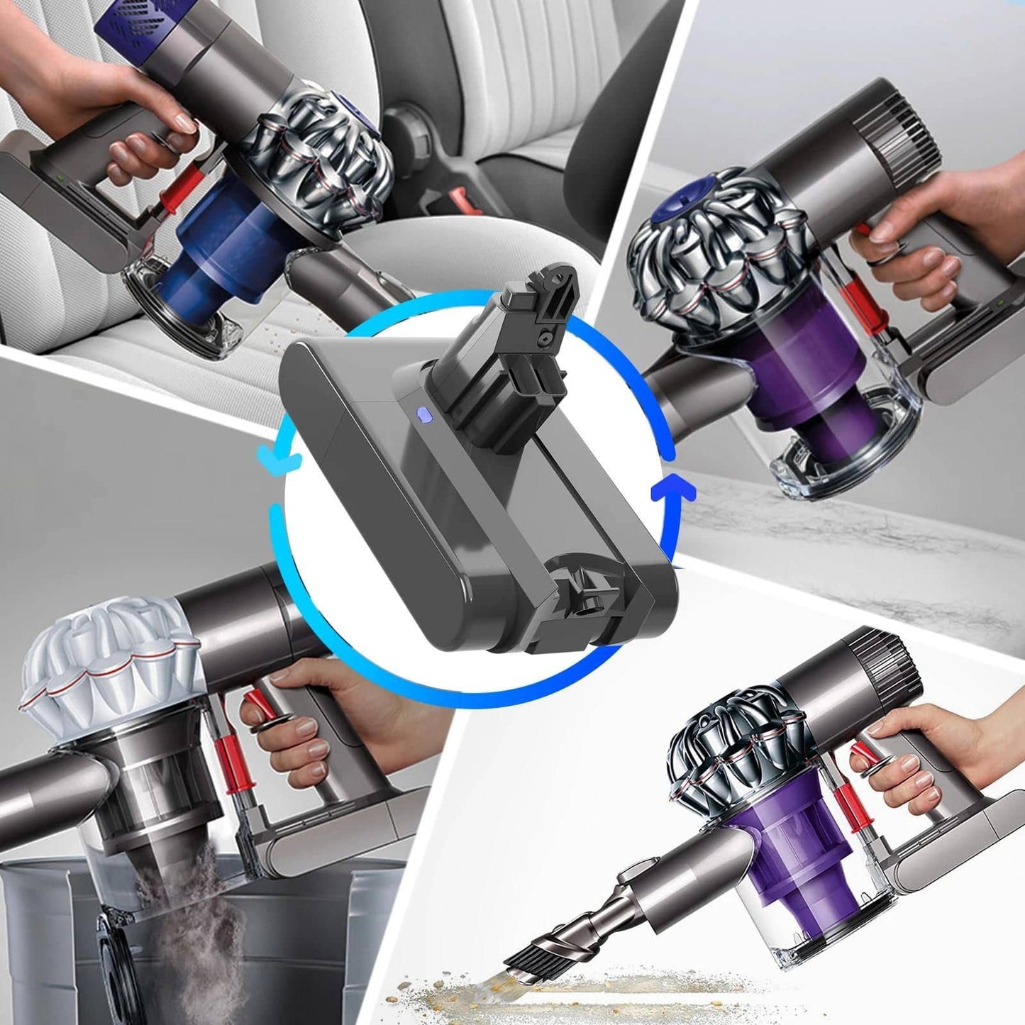 Utilisation d'un aspirateur dyson v6 avec une nouvelle batterie