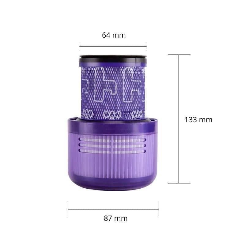 Taille du filtre Dyson V12